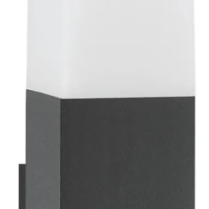 Stick Außenwandleuchte Dunkelgrau IP54 moderne Fassadenleuchte aus Aluminium und Acryl mit weißem Schirm