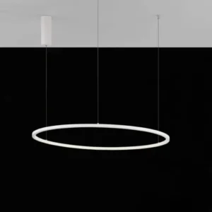 Tarquin LED Pendelleuchte Ø 80cm 3000K - ringförmige schwarze Nova Luce LED-Hängeleuchte für moderne Räume