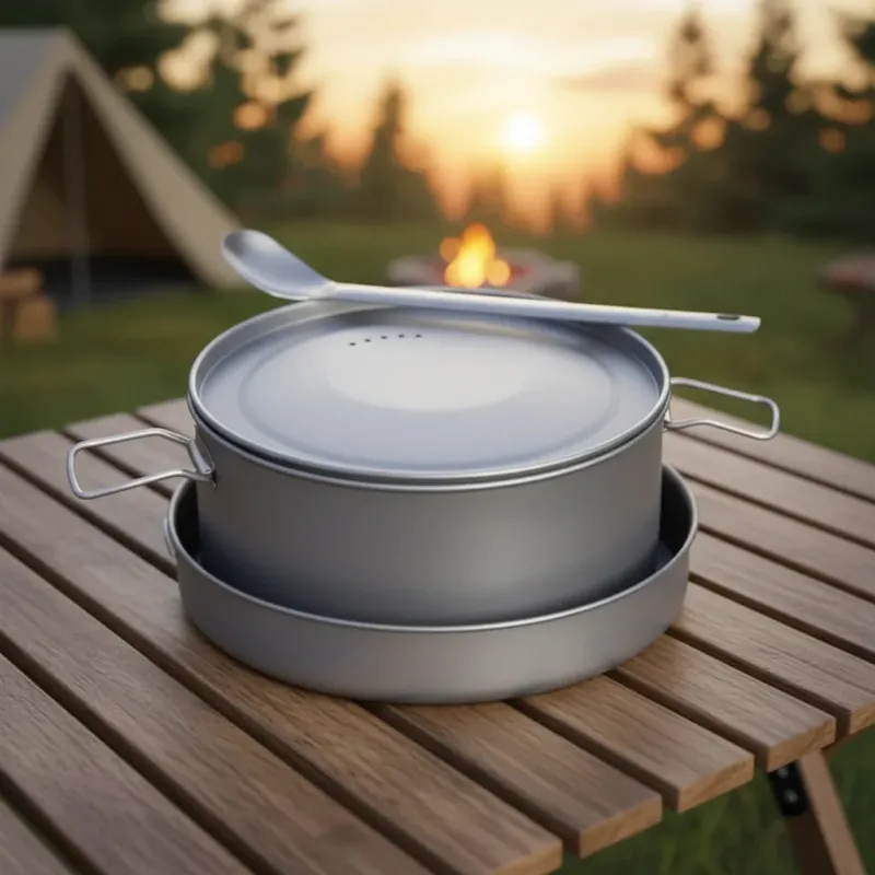 Titanium Camping Cookware Set - Lightweight 2-Piece Pot & Pan Combo 0