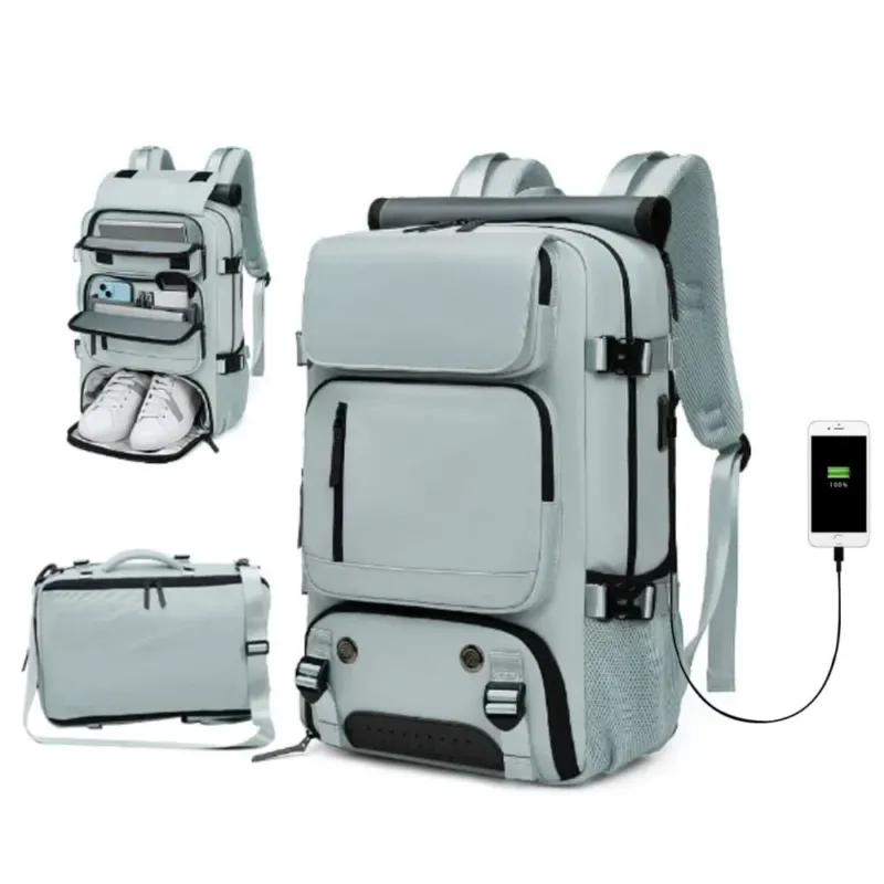 TravelMax - Large Waterproof Travel Backpack with USB Charging Port 2