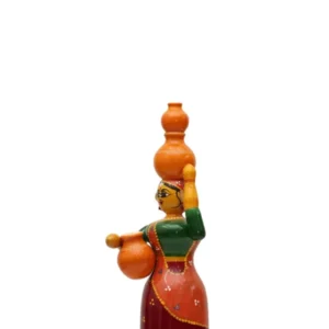 Handcrafted Etikoppaka Wooden Pot Ladies Doll Set