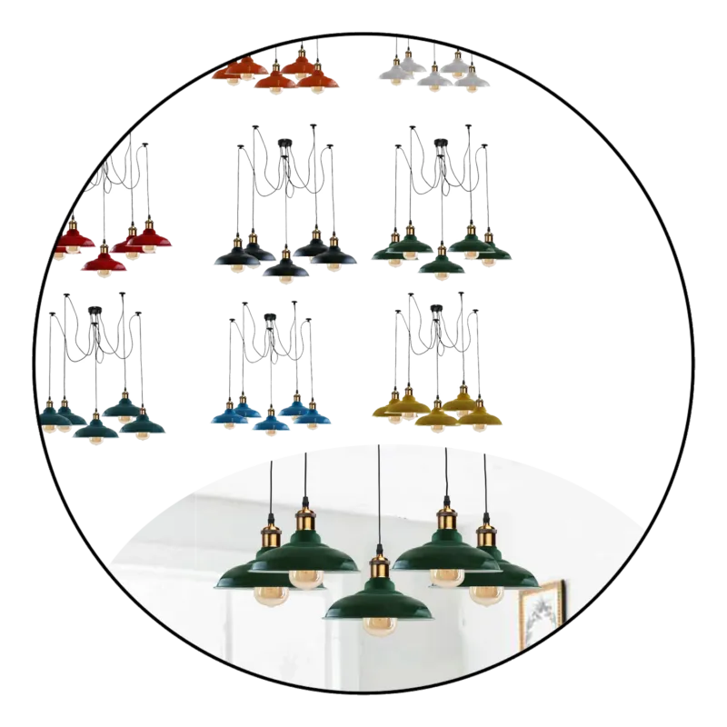Vintage 5 Flammig Deckenlampe Spinnendesign
