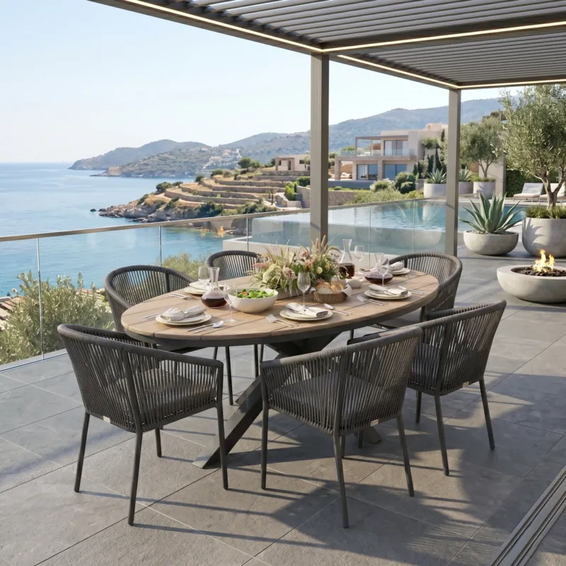 SUMMER SALE ☀️⛱️🏝️ Gartenmöbel-Set Volterra Oak & Manhattan – Stilvoller Komfort für gesellige Stunden im Freien
