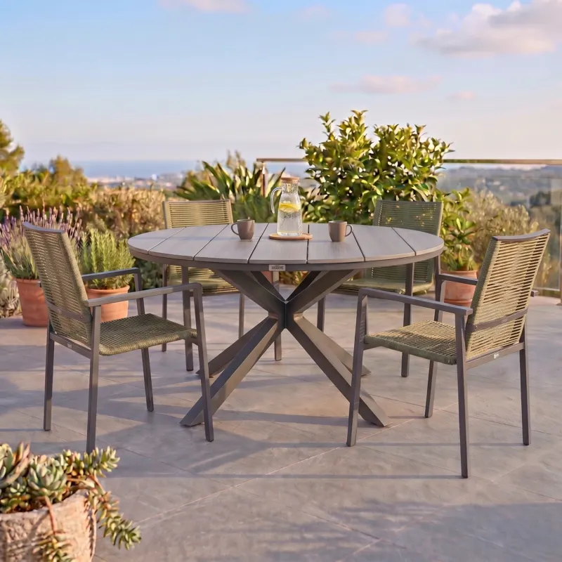 Gartenmöbel Set Volterra Grau & Zoe in grün – Stilvoll genießen im Freien
