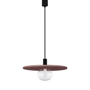 Vrahos Pendelleuchte G9 Ø 44,5cm Beton Rot mit schwarzem Kabel und Glasleuchte