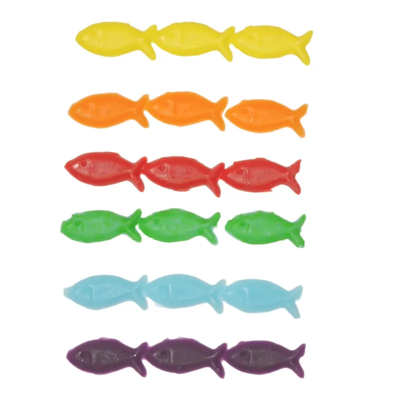 Buntes Wachsdekor Fische 18er-Set