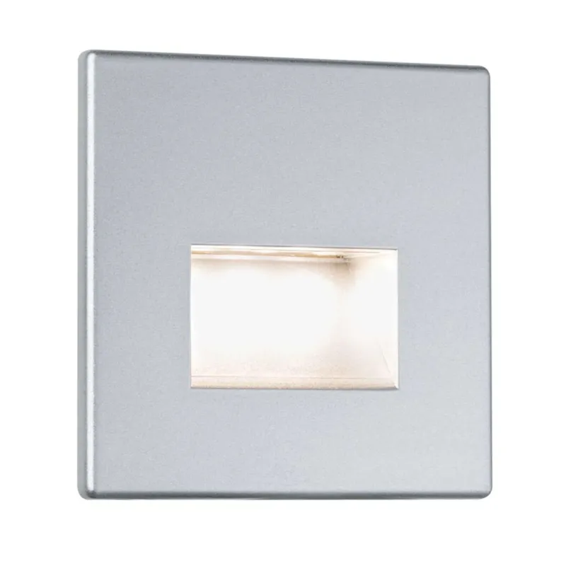 Wandeinbauleuchte LED Edge Quadro Chrom-Matt in eleganter Chrom-Matt-Ausführung für moderne Beleuchtung.