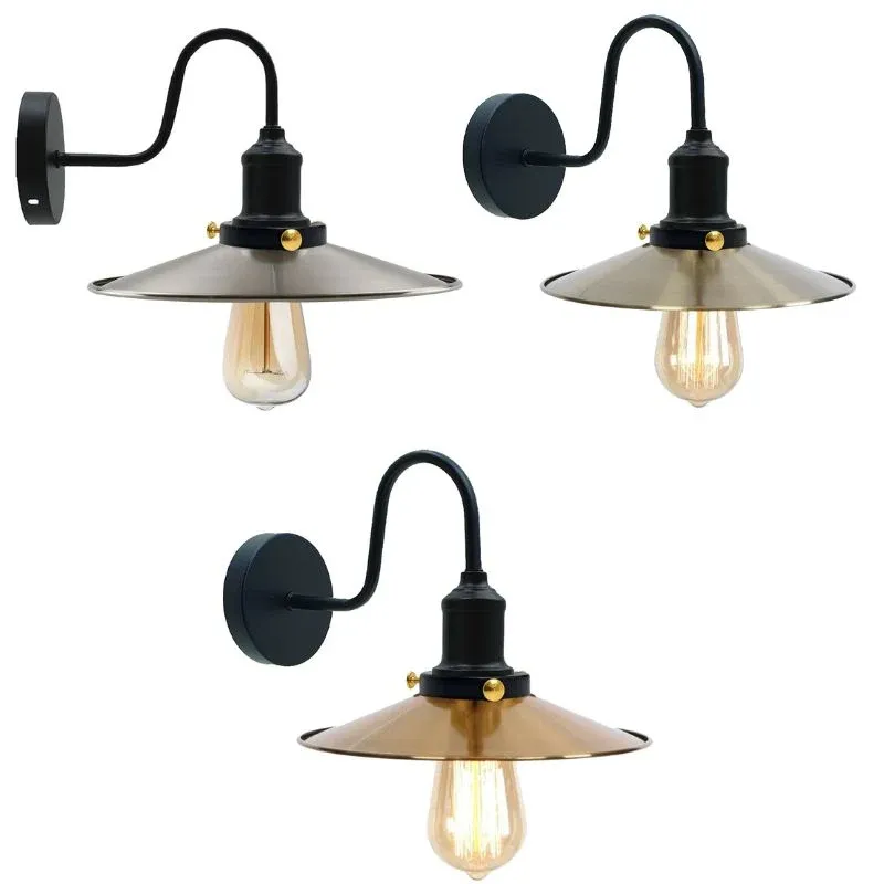 Wandleuchte schwarz gold E27
