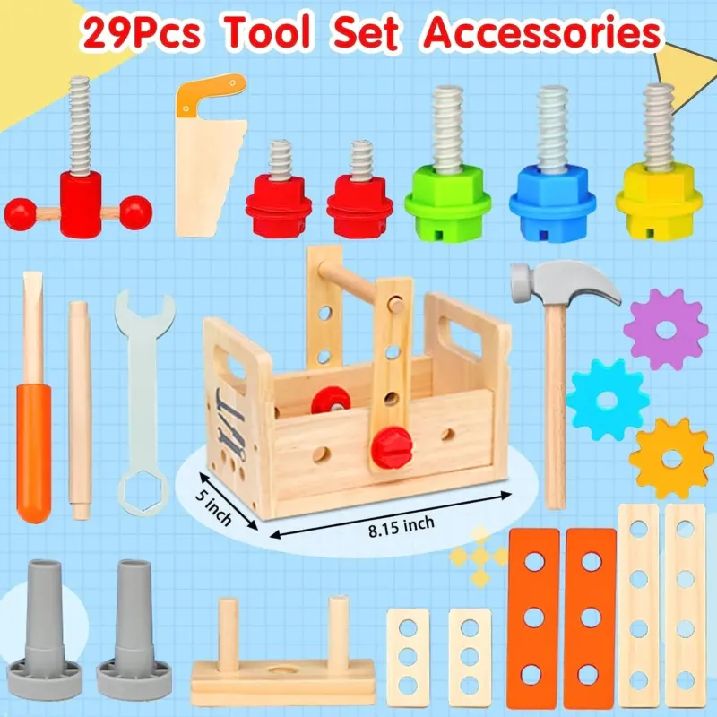 WoodCraft Kids Toolbox - Multifunctional Workbench for Creative Play & Motor Skills Development 1