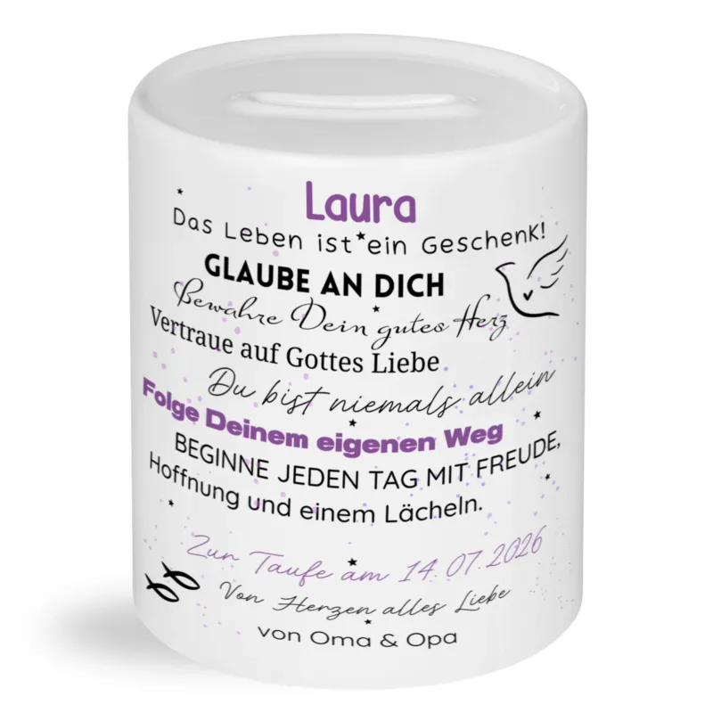 Spardose Taufe - Für unvergessliche Momente