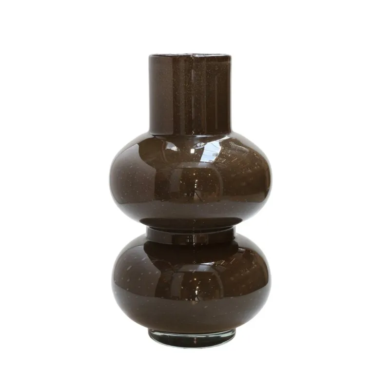 Elite Glasvase Braun – Handgefertigte Designvase aus dickem Glas 35 cm von Vase The World