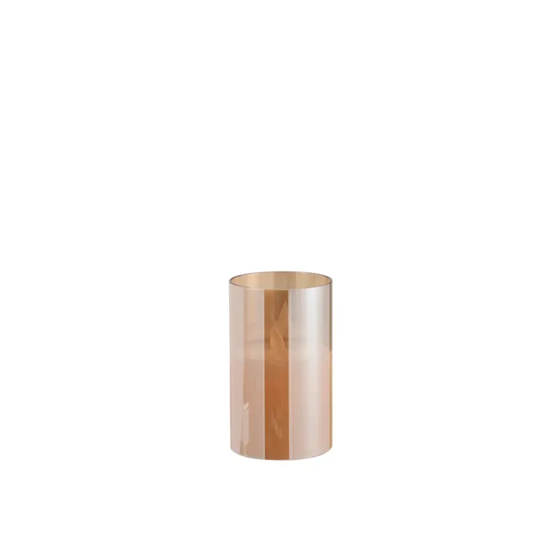 LED-Kerze aus Echtwachs im goldenen Glas – klein & elegant
