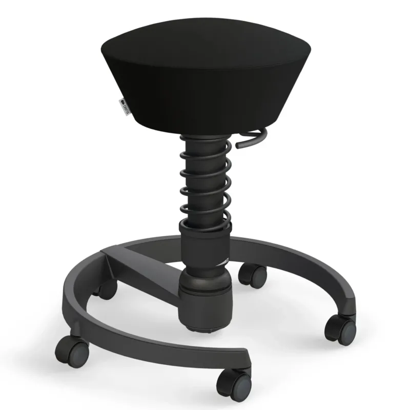 Swopper AERIS SWOPPER MEDIFLEX MIT ROLLEN mit schwarzem Kunstlederbezug und Federgestell von Aeris - Impulsmöbel