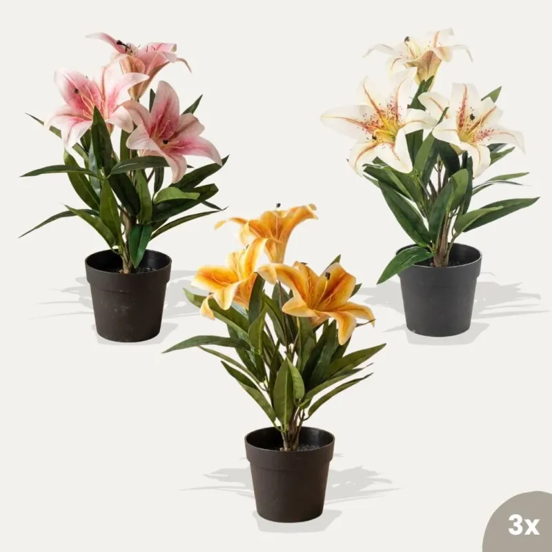 Lily mix - 3 pcs - Artificial Plants - Bundle set