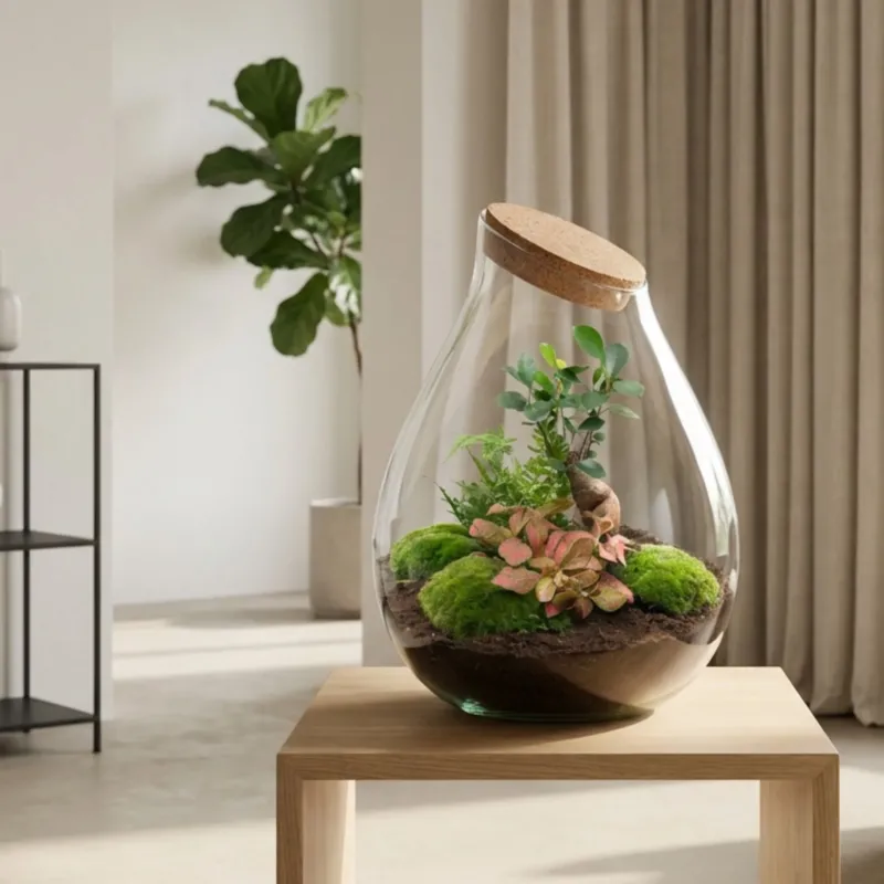 Drop XXL Bonsai - Terrarium with cork - Bottle garden DIY kit - Ø 34 cm ↑ 43 cm