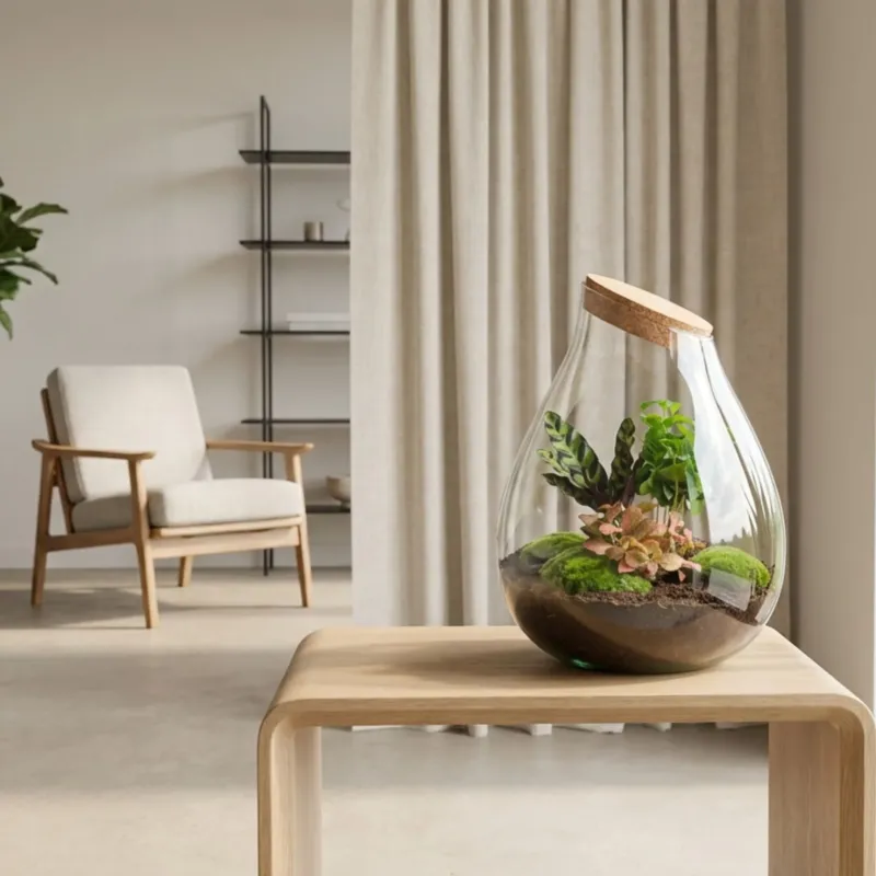 Drop XXL Red - Terrarium with cork - Bottle garden DIY kit - Ø 34 cm ↑ 43 cm