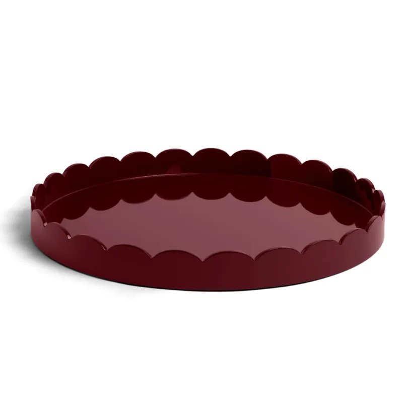 Cherry Round Large Lacquered Scallop Tray - Addison Ross Ltd UK