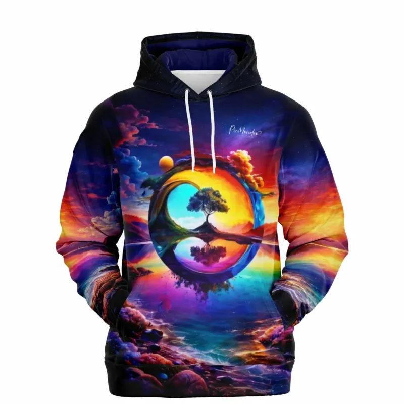 Dreamer Hoodie mit farbenfrohem Fantasy-Motiv, inspiriert von Diamond Painting Kunst und magischen Landschaften