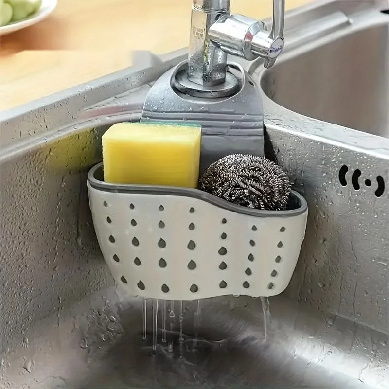 SINKORGANIX – Adjustable Sink Storage Tray with Sponges Set