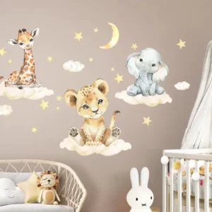 Little Deco Wandtattoo Dschungeltiere auf Wolken DL918