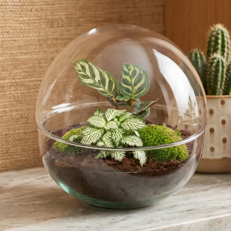 Dome - Two-part round glass terrarium - Bottle garden DIY kit - Ø 20 cm ↑ 20 cm