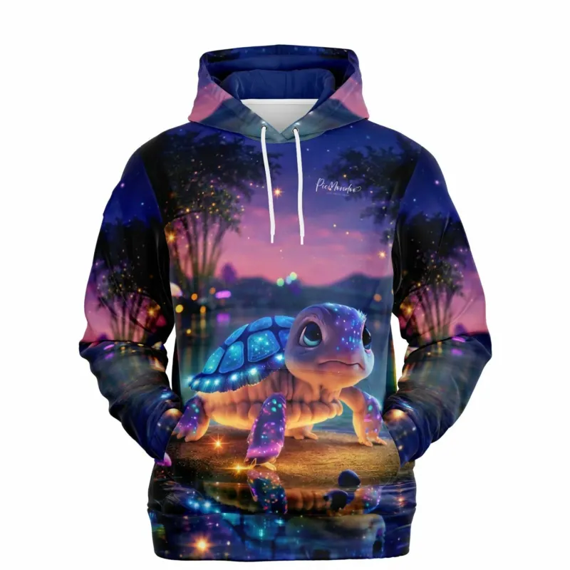 Dreamer Hoodie mit leuchtendem Sparkling Turtle Motiv, inspiriert durch Diamond Painting und Malen nach Zahlen Kunst