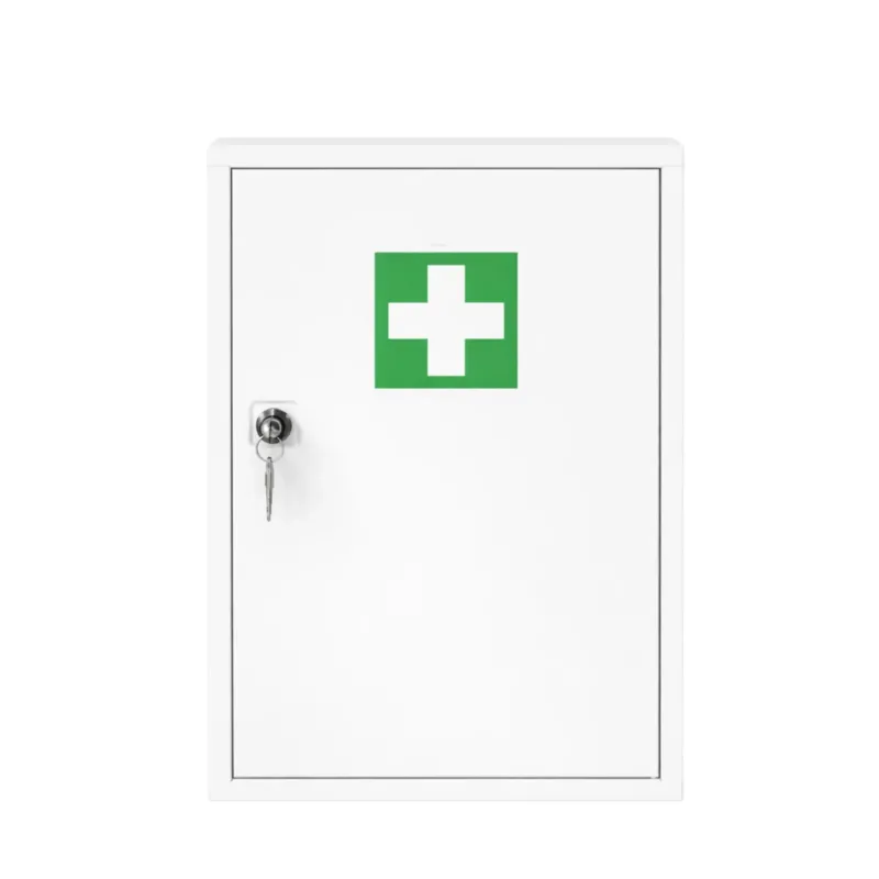 FAP Verbandschrank A, Metall, 2 Fächer, weiß, inkl. Schloss