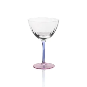 Footed Glass Ice Cream Bowl Blue Pink 240 ml - Exporgin | Global Shopping Site
