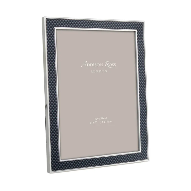 Grey Carbon Fibre & Silver 15mm Photo Frame - Addison Ross Ltd UK