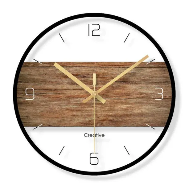Skandinavische Wanduhr Holz minimalistisch modern