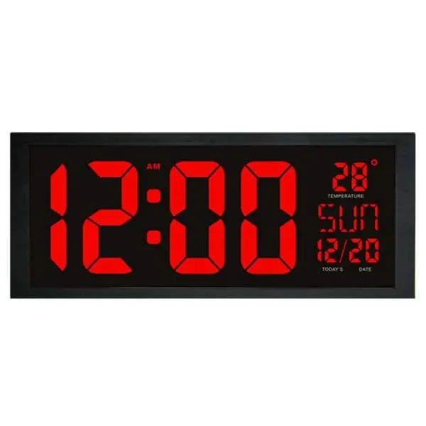 Große kabellose LED Digital-Wanduhr