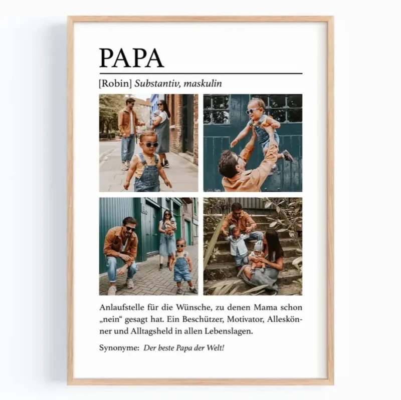Papa Definition Poster personalisiert mit Fotos