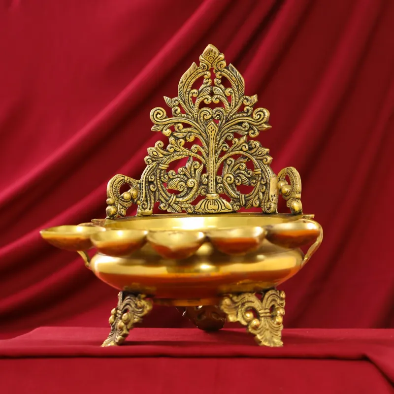 Brass Handcarved Urli bowl (12 inch)