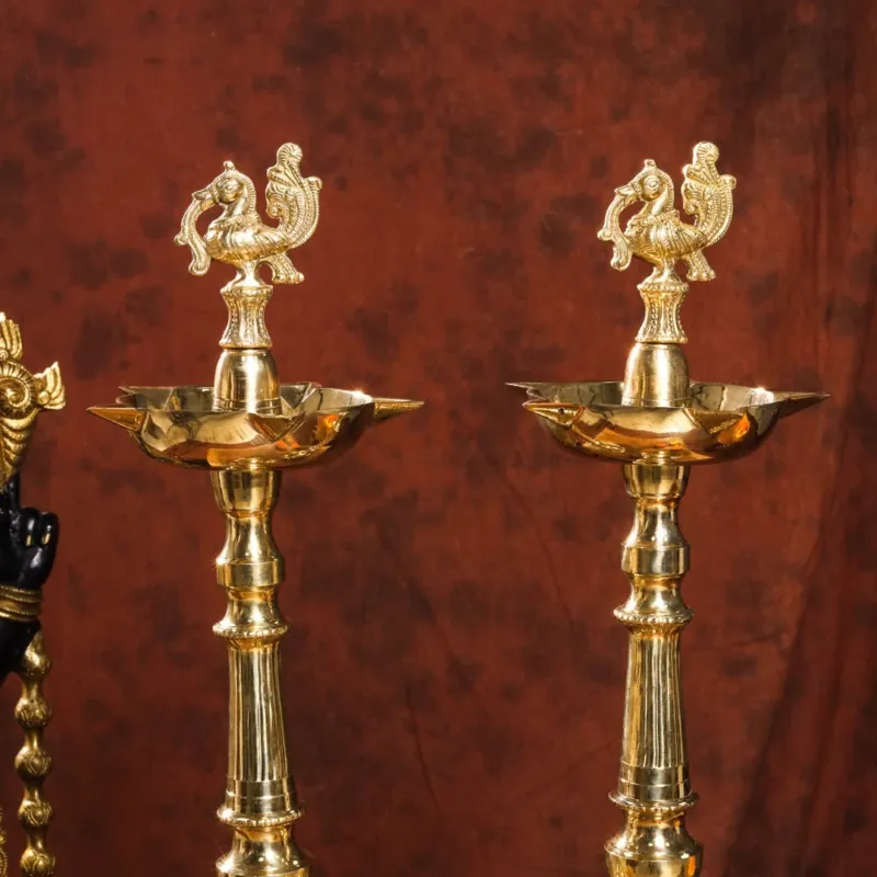 Brass Daana Kaashi Samai Diya | Samai Deepak (18.5 INCH)