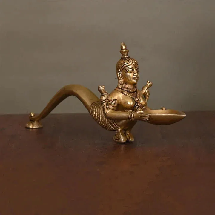 Brass Naag Kanya Pooja spoon (4.5 inch)