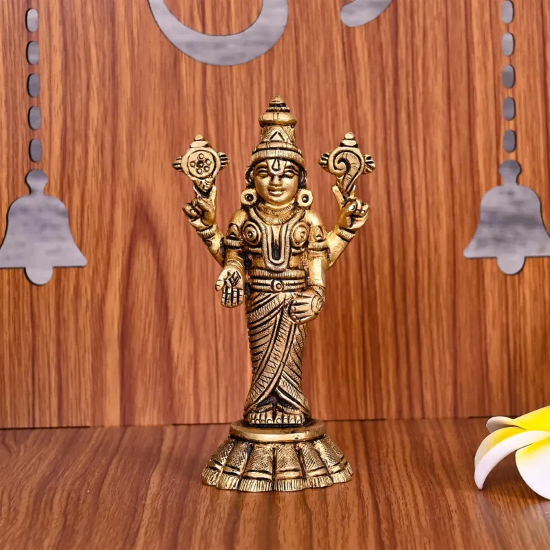 Brass Tirupati Balaji/Venkateshwar Idol (4.5 INCH)
