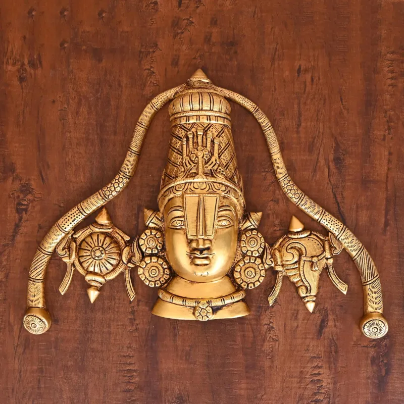 Brass Tirupati Balaji/Venakateshwar Face Wall Hanging (12 INCH)