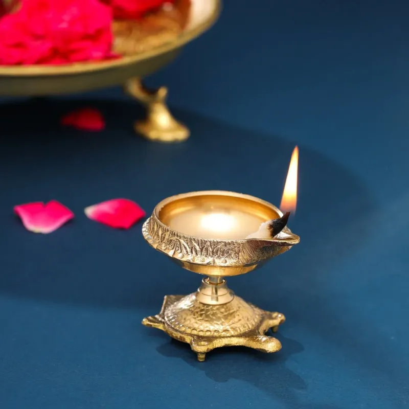 Brass Tortoise Kuber diya (2.2 inch)