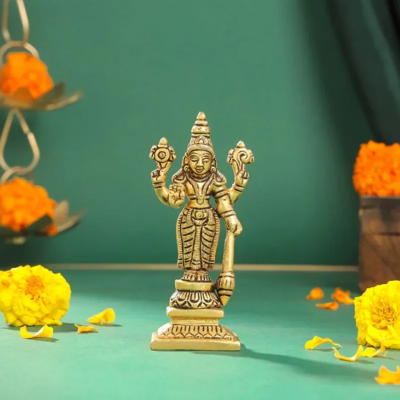 Brass Lord Vishnu Idol (5.2 INCH)