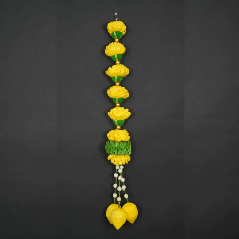 Yellow-Green Color Belly Flower Sola Wood Hanging