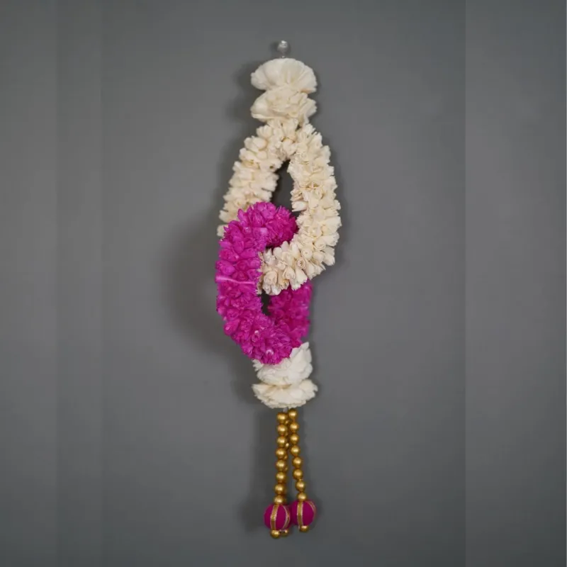 Shola Wood Lily Flower with links in White and Pink Colors