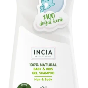 INCIA Organic Certified 100% Natural Children’s Gel Shampoo – Gentle Hair & Body Wash with Lavender Oil 350 ml - Exporgin - Global Shopping Site
