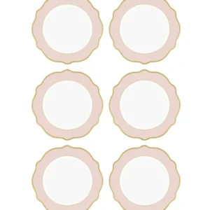 Jaswely Cake Plate 6 Pieces Pink 21 Cm - Exporgin - Global Shopping Site