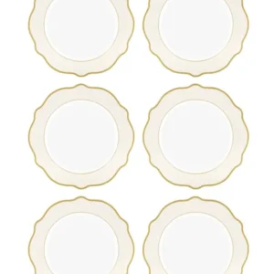 Jaswely Serving Plate 6 Pieces Cream 27 Cm - Exporgin - Global Shopping Site