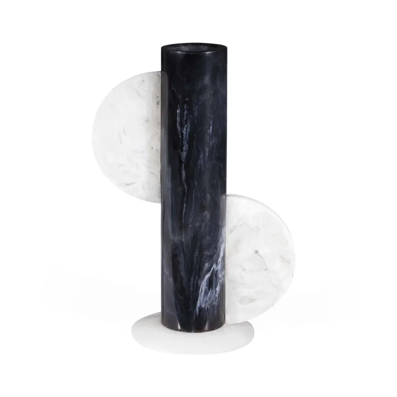 Moderne Designvase in Schwarz und Weiß Jonathan Adler.