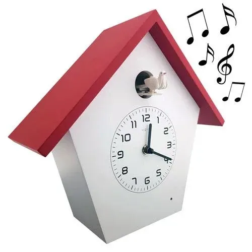 Design Kuckucksuhr modern bunt Birdy Rot Nextime