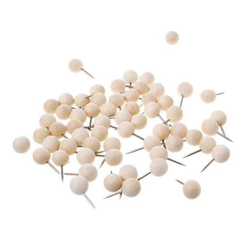 Kurk24 Houten Pushpins – Rond – 60 Stuks