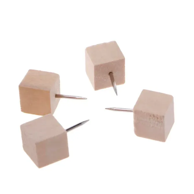 Kurk24 Houten Pushpins – Vierkant – 30 Stuks