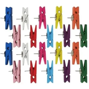 Kurk24 Pushpin Knijpers – Gekleurd – 20 Stuks – Hout