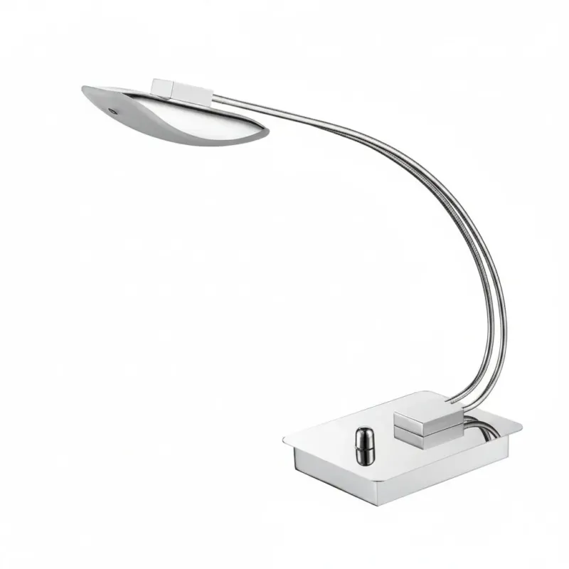 Schlichte LED Schreibtischleuchte dimmbar Barca chrom Tischlampe